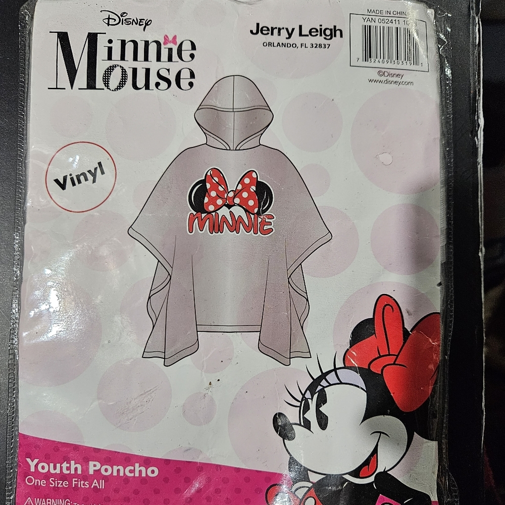 New Minnie mouse vinyl poncho